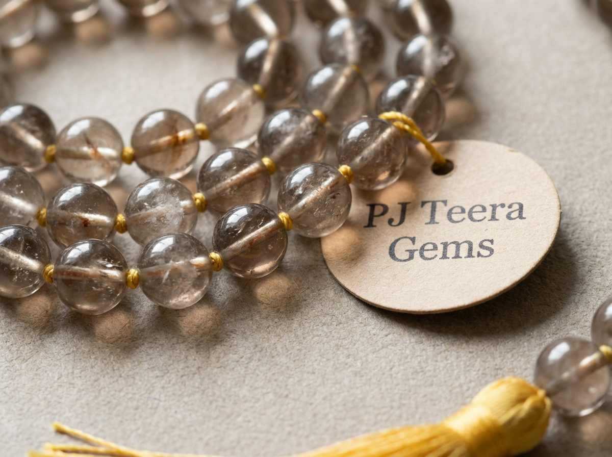 Smoky Quartz Mala | 108 Bead Grounding & Protection Necklace | knotted mala | japa mala 5